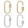 Unicraftale 4Pcs 2 Colors Brass Screw Carabiner Lock Charms KK-UN0002-03-1