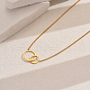 Stainless Steel Double Ring Twisted Chain Necklaces for Women's Casual Daily Wear LI6348-2