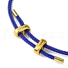 Lampwork Evil Eye & Brass Beaded Bangle BJEW-A008-01D-3