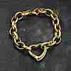 304 Stainless Steel Charm Bracelets BJEW-Q050-02G-2