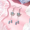 5Pair Butterfly 304 Stainless Steel Tassel Dangle Earrings EJEW-JE06422-4