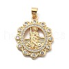 Rack Plating Brass with Cubic Zirconia Pendants KK-Q017-06A-G-1