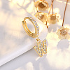 Brass Micro Pave Clear Cubic Zirconia Hoop Earrings WGE85EC-23-1