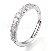 925 Sterling Silver Micro Pave Cubic Zirconia Adjustable Ring Settings STER-T007-01P-1