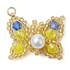 Seed Beads Beaded Charms PALLOY-MZ00345-03-1
