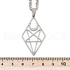 Hollow Out Diamond Moon 304 Stainless Steel Pendant Necklaces for Men Women NJEW-K283-25P-4