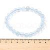 Natural Aquamarine Round Bead Stretch Bracelets for Men Women BJEW-U034-01C-02-5