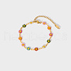Fashionable Stainless Steel Enamel Daisy Link Bracelet for Women GH7959-4-1