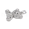 Brass Micro Pave Clear Cubic Zirconia Pendants KK-L234-01P-2