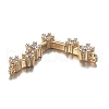 Brass Micro Clear Cubic Zirconia Pendants ZIRC-F120-019G-02-3