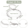 SUNNYCLUE 12Pcs 304 Stainless Steel Paperclip Chain Bracelet Making AJEW-SC0002-49-2