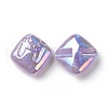 Rainbow Iridescent Plating Acrylic Beads OACR-A010-06A-1