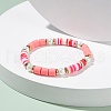 Synthetic Hematite & Polymer Clay Heishi Beads Stretch Bracelet BJEW-JB07391-3