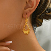 Vintage Alloy Hollow Teardrop Hoop Earrings IR4507-4