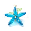 Handmade Glass Beaded Flower Pendants PALLOY-MZ00742-04-4