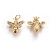 Brass Micro Pave Cubic Zirconia Charms ZIRC-E161-20G-1