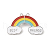 Alloy Colorful Enamel Split Pendants PALLOY-V006-05P-1