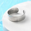 Non-Tarnish 304 Stainless Steel Cuff Rings STAS-T045-22A-P-5