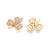 Brass Micro Pave Cubic Zirconia Pendants KK-N263-04G-2