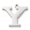 Tarnish Resistant 304 Stainless Steel Letter Pendant Rhinestone Settings STAS-J028-01Y-2