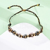 Flower Glass Seed Beaded Braided Bead Bracelets for Women Frineds BJEW-F493-10D-4