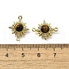 Brass Clear Cubic Zirconia Sun Links Connector Charms KK-K398-23G-3
