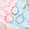 3Pcs Natural Quartz Crystal & Rose Quartz & Fluorite & Amethyst Chip Beaded Bracelsets BJEW-JB11917-1