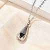 304 Stainless Steel Black Enamel Heart Teardrop Keepsake Ashes Memorial Necklaces NJEW-P326-06P-3