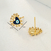 Fashionable Heart with Evil Eye Brass Stud Earrings TZ1681-4