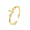 Butterfly Clear Cubic Zirconia Cuff Rings RJEW-G337-11G-4