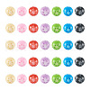 70Pcs 7 Colors Flower Opaque Resin Beads RESI-TA0001-55-8