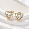 Brass Micro Pave Clear Cubic Zirconia Stud Earrings EJEW-C139-06G-2