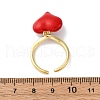 Brass Enamel Open Cuff Rings for Women RJEW-U057-14B-G-5