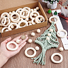 Round/Ring Unfinished Wood Beads PH-WOOD-G003-02-3