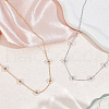 ANATTASOUL 2Pcs 2 Color Imitation Pearl Flower Pendant Necklaces Set with Brass Chains for Women NJEW-AN0001-89-7