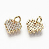 Brass Micro Pave Clear Cubic Zirconia Charms X-RJEW-T063-60G-NF-2