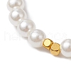 Round Glass with ABS Plastic Imitation Pearl Beaded Strech Bracelets for Women BJEW-JB11733-02-5