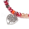 5Pcs Alloy Heart Charm Bracelets BJEW-JB11728-4