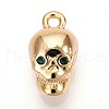 Brass Micro Pave Clear Cubic Zirconia Pendants KK-T075-45G-1