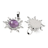 Natural Amethyst Pendants G-F786-08P-27-2