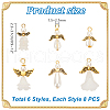 48Pcs 6 Styles Acrylic Pendants PALLOY-PH01655-2