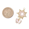 Glass Seed Beaded Flower Pendants PALLOY-MZ00623-02-2