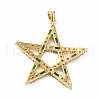 Rack Plating Brass Micro Pave Cubic Zirconia Pendants KK-E281-09G-04-2