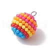 Rainbow Color Resin Waxberry Pendants PALLOY-JF02777-4
