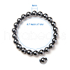 SUNNYCLUE Non-magnetic Synthetic Hematite Round Beads Stretch Bracelets BJEW-PH0001-8mm-22-3