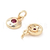 Brass Micro Pave Cubic Zirconia Pendants KK-B133-05G-04-2