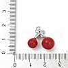 Brass Red Enamel Pendants KK-M322-03P-3
