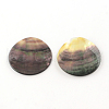 Flat Round Black Lip Shell Pendants SHEL-R009-29-1