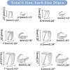  120Pcs 6 Style 304 Stainless Steel Snap on Bails STAS-NB0001-38-4