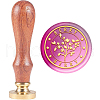 Brass Wax Seal Stamp with Handle AJEW-WH0184-1070-1